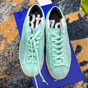 P448 P448 Jack Aqua Suede Low-Top Sneakers NEW size7